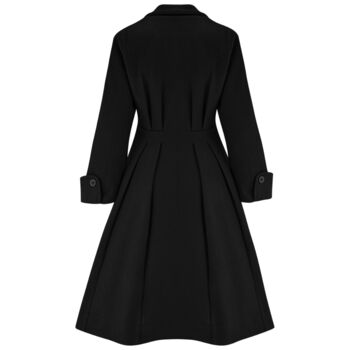 Elizabeth Coat In Black Vintage 1940s Style, 2 of 5