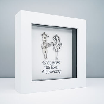 Personalised 11th Steel Anniversary Frame Gift, 2 of 3