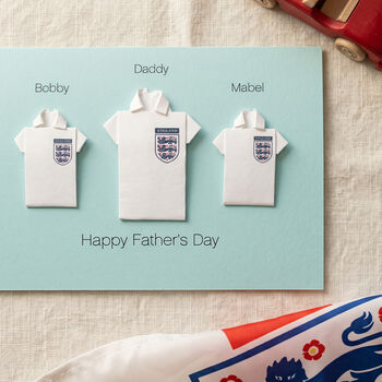 Personalised Three Lions England Team Shirts Card, 5 of 7
