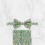 Handmade Wedding Tie In Sage Green Floral Print, thumbnail 3 of 8