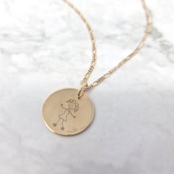 Gold Vermeil Plated Actual Kids Drawing Necklace, 2 of 7