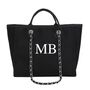 Personalised Black Large Chain Initial Tote Beach Bag, thumbnail 5 of 6