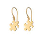 Jigsaw Hook Earrings, Sterling Silver Or Gold Plated, thumbnail 2 of 4