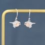 Robin Bird Drop Hook Earrings In Sterling Silver, thumbnail 4 of 12