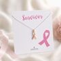 Breast Cancer Survivor Pink Ribbon Necklace, thumbnail 1 of 10