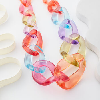Chunky Multicolour Acrylic Statement Necklace, 2 of 3
