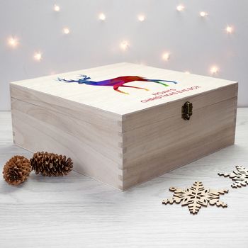 Personalised Bright Reindeer Christmas Eve Box, 2 of 3