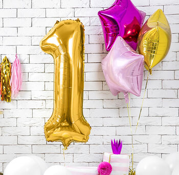 Gold Any Age Foil Number Birthday Balloon, 5 of 5