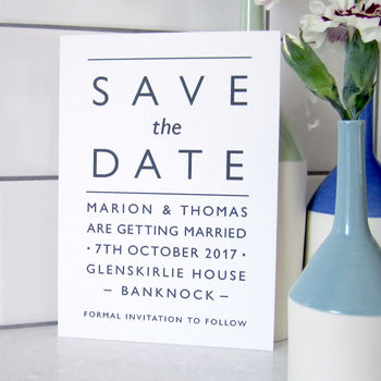 Modern Typography Wedding Save The Date Card, 2 of 12
