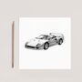 Ferrari F40 – Hand Drawn Supercar Greeting Card Illustration, thumbnail 1 of 6