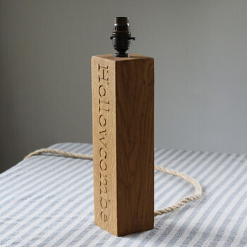 Personalised Wooden Engraved Lamp Stand, 2 of 12