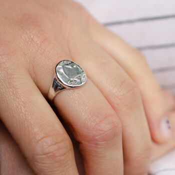 Classic Textured Oval Signet Ring, 2 of 7