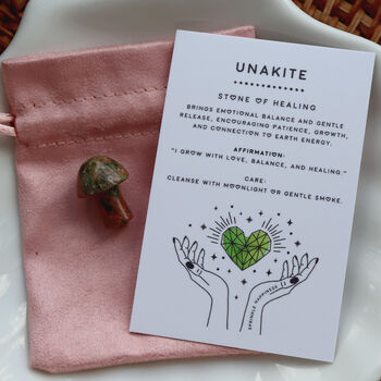 Unakite Mushroom Crystal Polished Healing Gemstone, 2 of 8