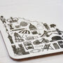British Black And White Illustrated Coaster, thumbnail 2 of 6