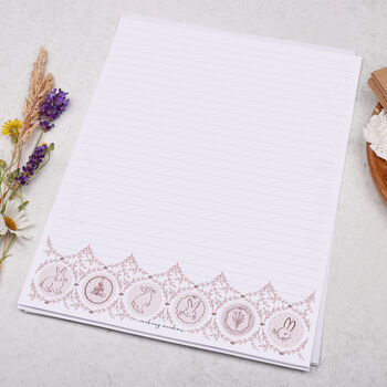 A4 Letter Writing Paper With Pink Rabbit Border, 3 of 4