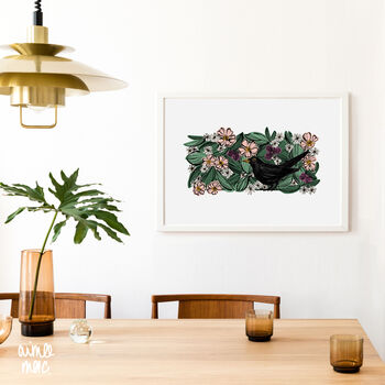 Blackbird Hedgerow Print A3 Nature Lover Wall Art, 2 of 4