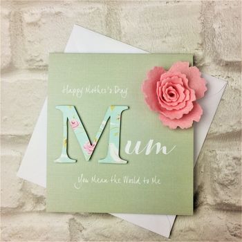 personalised felt flower mother's day card by lisa walker studio ...