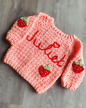 Personalised Baby/ Childrens Strawberry Cardigan, 10 of 10