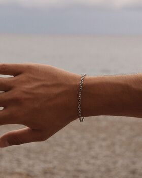 Anchor Silver 3mm Chain Bracelet Adjustable Gift, 6 of 6