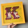 Gold Typography Wall Art 'Circus Letter K' Yellow, thumbnail 5 of 7