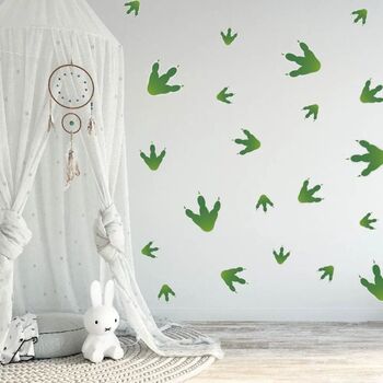 New! Green Dinosaur Footprints Removable Wall Stickers, 4 of 5