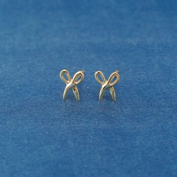 Small Scissor Stud Earrings, Tiny Minimalistic Studs, 3 of 7