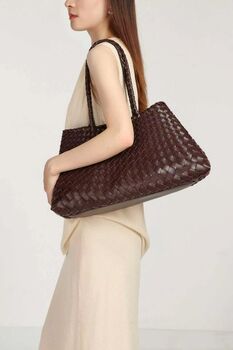 Woven Leather Shoulder Beach Bag, 12 of 12