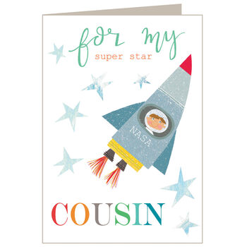 Rocket Cousin Greetings Card, 2 of 5
