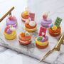 Personalised Wax Multicoloured Yellow And Orange Macaron Candles Gift Box, thumbnail 1 of 4