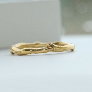 Gold Twig Nature Wedding Ring, 2 of 6