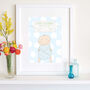Personalised Baby Blue Art Print, thumbnail 1 of 3