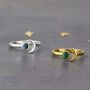 Sterling Silver Moon And Birthstone Open Ring, thumbnail 3 of 7
