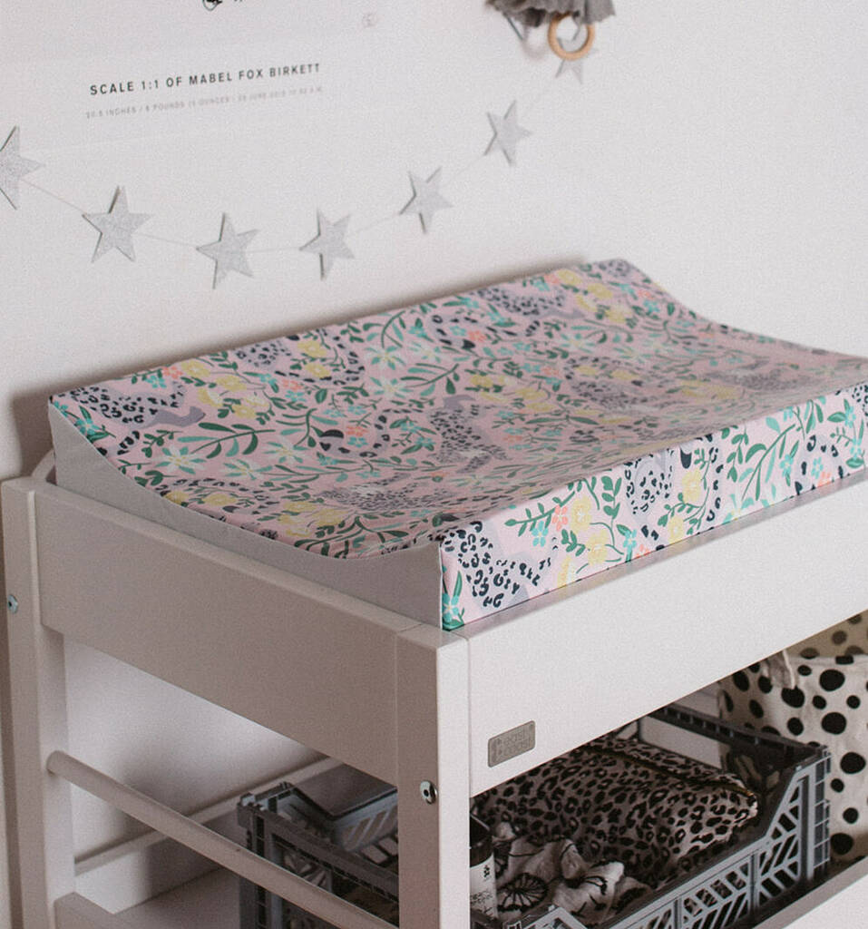 Wedge Baby Changing Mat Snow Leopard By Mabel & Fox