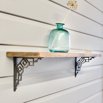 Art Deco Wall Shelf Reclaimed Wood, 3 of 6