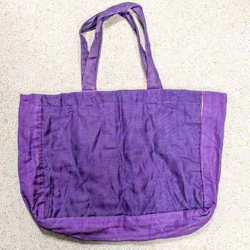 Large Sari Market Tote Bag, Cotton Canvas Lining, 5 of 8