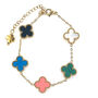 Bracelet With Five Small Clovers In Rainbow Of Colours, thumbnail 8 of 9