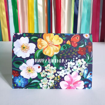 Floral Print Happy Birthday Card, 4 of 4