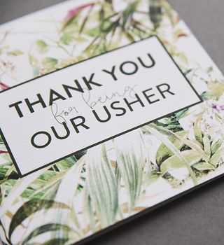 'Thank You For Being Our Usher' Card, 4 of 4