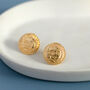 Gold Sun Stud Earrings, thumbnail 1 of 4