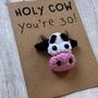 Personalised Age Cow Crochet Birthday Card Handmade, thumbnail 6 of 12