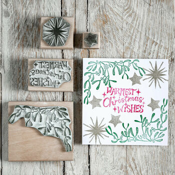 Christmas Greeting Rubber Stamps, 4 of 5