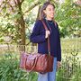 Personalised Brown Leather Holdall With Zipped Pockets, thumbnail 2 of 11