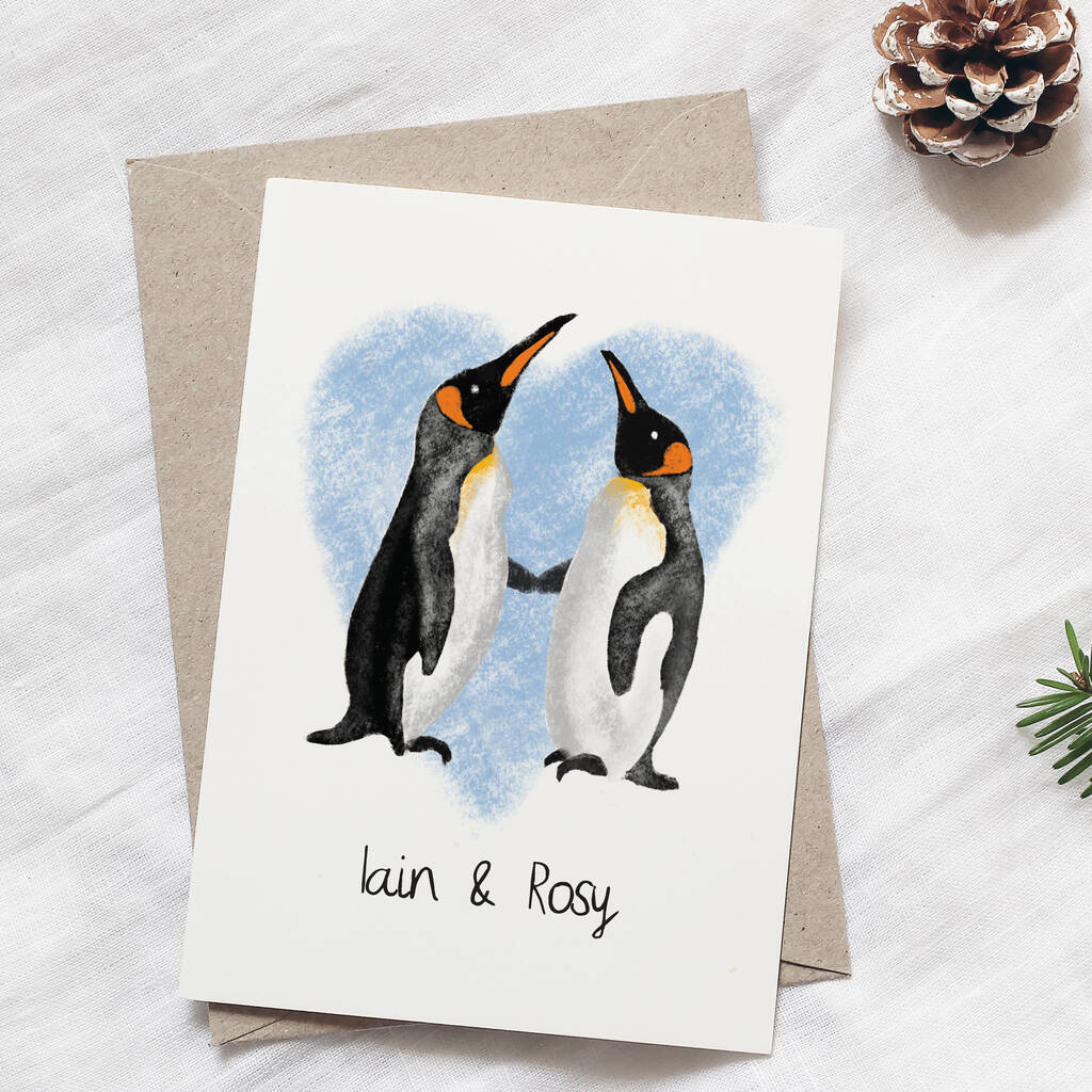 Personalised Penguin Couple Card By So Close | notonthehighstreet.com