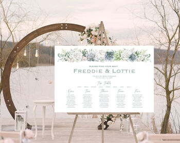Wedding Table Plan Succulent And Floral, 3 of 6