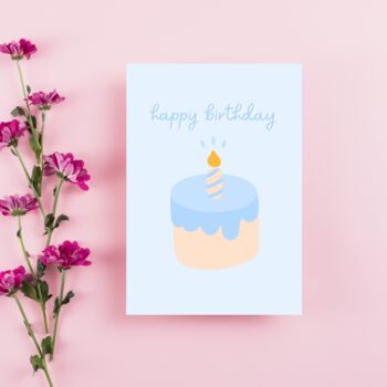 'Happy Birthday' Cute Birthday Cake Greetings Card, 3 of 4