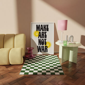 Retro Make Art Not War Typography Wall Print, 5 of 6