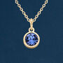 Yellow Gold Plated September Sapphire Birthstone Necklace, thumbnail 2 of 11