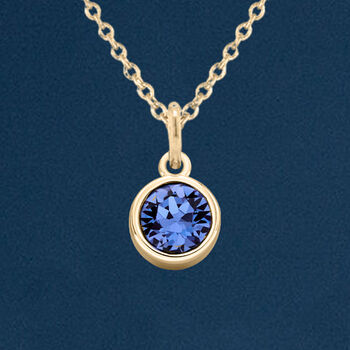 Yellow Gold Plated September Sapphire Birthstone Necklace, 2 of 11