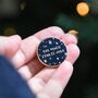 Navy 'The Magic Starts Here' Enamel Pin Badge, thumbnail 1 of 5