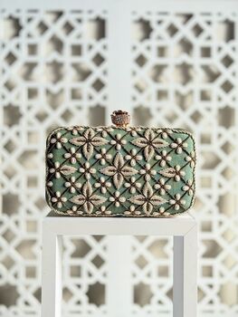 Jordan Green Embroidered Purse In A Gift Box, 3 of 7